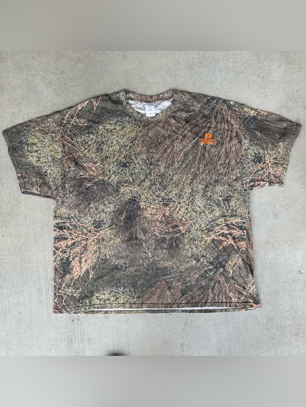 Mossy Oak Men's Short-Sleeve Camo Tee with Orange Logo 3XL